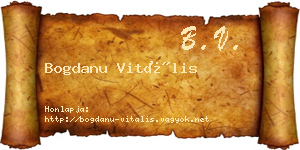 Bogdanu Vitális névjegykártya